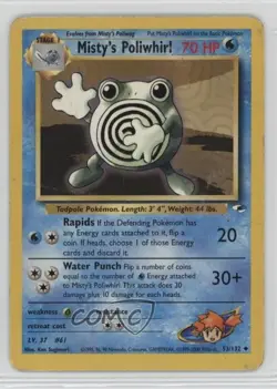Misty's Poliwhirl Pokemon Gym Heroes #53 2000 2f4 - Image 1