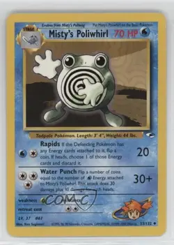 Misty's Poliwhirl Pokemon Gym Heroes #53 2000 0p5r - Image 1