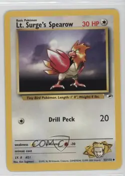 Lt Surge's Spearow Pokemon Gym Heroes #52 2000 0wq1 - Image 1