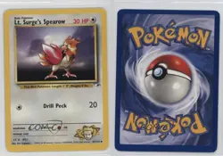 Lt Surge's Spearow Pokemon Gym Heroes #52 2000 0wq1 - Image 3