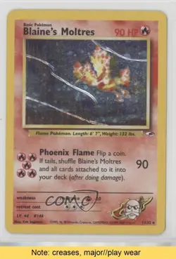 Blaine's Moltres Holo Pokemon Gym Heroes #1 2000 READ 0c6 - Image 1