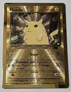 Pikachu Gold Metal Card 58/102 - Celebrations 25th Anniversary - Pokemon TCG - Image 1