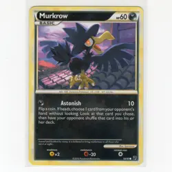 Pokemon TCG Murkrow 58/90 HGSS Undaunted Regular Common Card EN-LP 2010 - Image 1