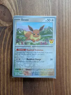 Eevee Pokemon Day Stamp Prismatic Evolutions Set TCG Card 074/131 Sealed - Image 1