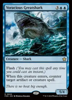 MTG Magic 4 x Voracious Greatshark x 4 - Foundations (FDN) - Image 1