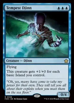 MTG Magic 4 x Tempest Djinn x 4 - Foundations (FDN) - Image 1