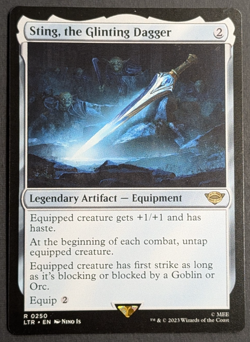 MTG - 1x Sting the Glinting Dagger - NM Pack Fresh - LOTR: Tales of Middle Earth - Image 1