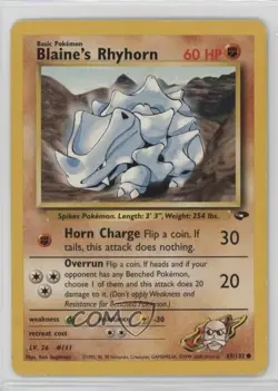 Blaine's Rhyhorn Pokemon Gym Challenge #65 2000 2f4 - Image 1