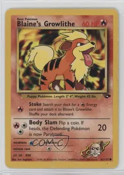 Blaine's Growlithe Pokemon Gym Challenge #62 2000 2f4 - Image 1