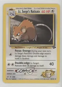 Lt Surge's Raticate Pokemon Gym Challenge #53 2000 12ht - Image 1