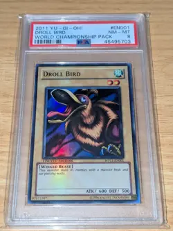 Droll Bird Super WP11-EN001 PSA 8 NM - MT World Champion Pack 2011 Yugioh! - Image 1