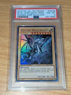 Blue-Eyes White Dragon JUMP-EN068 PSA 8 NM - MT Promo Magazine Yugioh! - Image 1