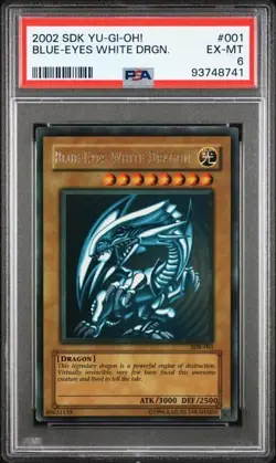Blue-Eyes White Dragon EU SDK-E001 PSA 6 EX - MT Starter Deck Kaiba Yugioh! - Image 1