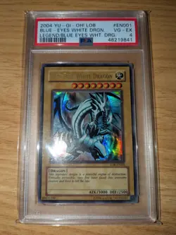 Blue-Eyes White Dragon NA LOB-EN001 PSA 4 VG - EX 2004 Legend Blue-Eyes Yugioh! - Image 1
