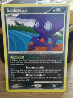 Sableye 48/100 Pokemon Card Stormfront 2008 NM Vintage TCG - Image 1