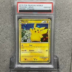 PSA 10 Pokemon Trading Card Pikachu World Pikachu Italy Holo Promo - Image 1