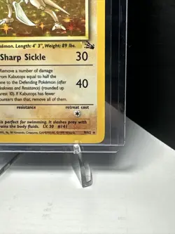 1999 Fossil Kabutops 9 / 62 Holo Vintage Pokemon Card WoTC - Image 4