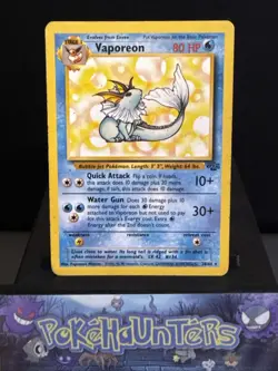 Pokemon Card Vaporeon 28/64 Non Holo Jungle Set Rare WOTC Played - Image 1