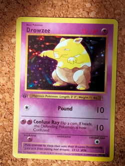Drowzee 1st Edition - 49/102 Base Set Played - Pokemon Card - CUSTOM MADE - Image 3