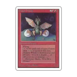 WOTC MtG Unlimited Dragon Whelp (U) EX - Image 1