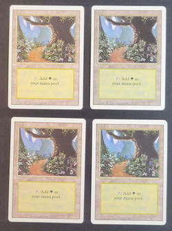 MTG - 4x Revised Edition - Forest B - LP/LP+ - Vintage White Border Land - Magic - Image 1