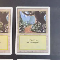 MTG - 4x Revised Edition - Forest B - LP/LP+ - Vintage White Border Land - Magic - Image 4