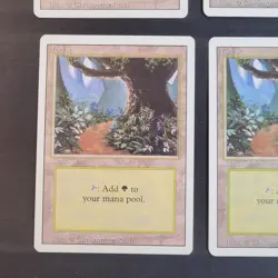 MTG - 4x Revised Edition - Forest B - LP/LP+ - Vintage White Border Land - Magic - Image 5