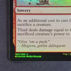 MTG - 1x Thud - Core Set 2019, M19 - NM/LP - Foil - Red - Magic The Gathering - Image 3