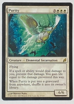 MTG - 1x Purity - Lorwyn - NM - Rare - White - Magic The Gathering Elemental #37 - Image 1