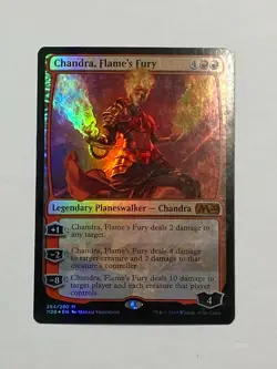 MTG - Chandra, Flame's Fury - Core Set 2020 - Light Play - LP - Foil Magic #294 - Image 1