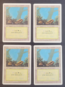 MTG - 4x Revised Edition - Forest A - LP/LP+ - Vintage White Border Land - Magic - Image 1