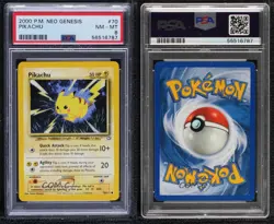 Pikachu Pokemon Neo Genesis PSA 8 2000 2f4 - Image 3