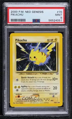 Pikachu Pokemon Neo Genesis PSA 9 MINT 2000 2f4 - Image 1