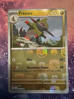 Fraxure Masterball 069/086 Reverse Holo Black Bolt Pokemon English TCG 2025 - Image 1