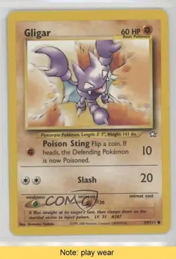 Gligar Pokemon Neo Genesis #59 2000 READ 2u3 - Image 1