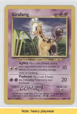Girafarig Pokemon Neo Genesis #58 2000 READ 1v4 - Image 1