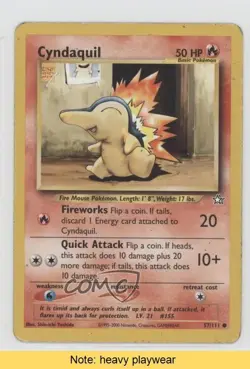 Cyndaquil Pokemon Neo Genesis #57 2000 READ 1v4 - Image 1