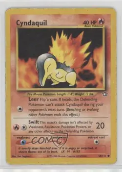 Cyndaquil Pokemon Neo Genesis #56 2000 14dq - Image 1