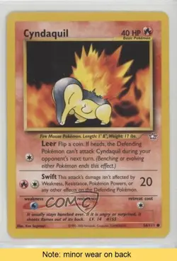 Cyndaquil Pokemon Neo Genesis #56 2000 READ 0f72 - Image 1