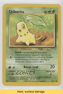 Chikorita Pokemon Neo Genesis #54 2000 READ 1b9b - Image 1