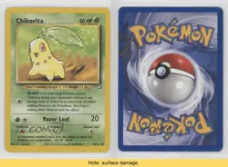 Chikorita Pokemon Neo Genesis #54 2000 READ 1b9b - Image 3