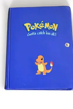 Vintage 1999 Pokemon Charmander Blue 4 Pocket 30 Page Trading Card Binder Rare - Image 1