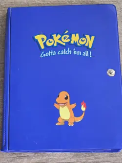 Vintage 1999 Pokemon Charmander Blue 4 Pocket 30 Page Trading Card Binder Rare - Image 2