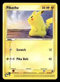 Pikachu 72/100 Ex Sandstorm Pokemon Card - Image 1