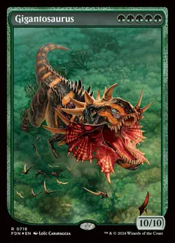 MTG Magic 1 x Gigantosaurus x 1 - MTG Foundations (FDN) - FOIL - [3/4] Full Art - Image 1