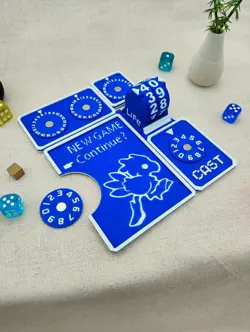Fantasy Retro Blue - Commander EDH tray Panel Life Spinner counter - Magic MTG - Image 3