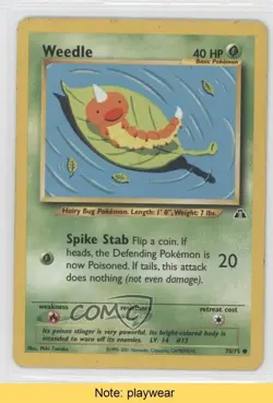 Weedle Pokemon Neo Discovery #70 2001 READ 1v4 - Image 1