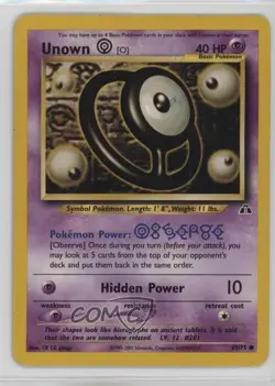 Unown (O) Pokemon Neo Discovery #69 2001 2f4 - Image 1