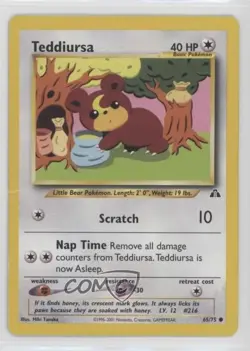 Teddiursa Pokemon Neo Discovery #65 2001 0wp4 - Image 1