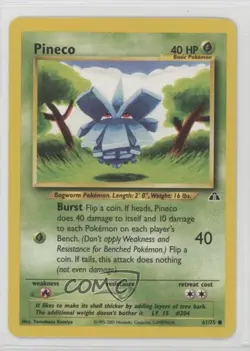 Pineco Pokemon Neo Discovery #61 2001 17t2 - Image 1